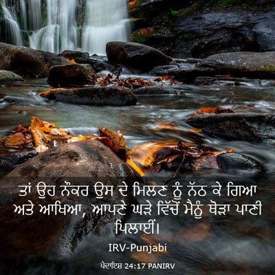 Picture 03 - ਪੈਦਾਇਸ਼ 24:17 PANIRV - ਤਾਂ ਉਹ ਨੌਕਰ ਉਸ ਦੇ - Bible Verse Picture