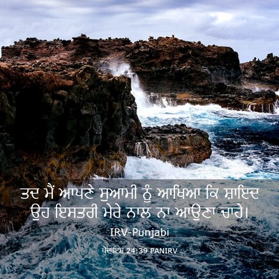 Picture 03 - ਪੈਦਾਇਸ਼ 24:39 PANIRV - ਤਦ ਮੈਂ ਆਪਣੇ ਸੁਆਮੀ - Bible Verse Picture