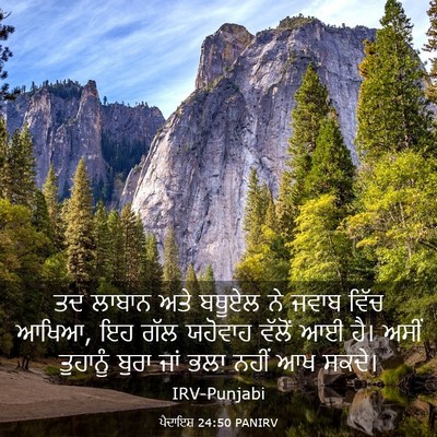 Picture 03 - ਪੈਦਾਇਸ਼ 24:50 PANIRV - ਤਦ ਲਾਬਾਨ ਅਤੇ ਬਥੂਏਲ - Bible Verse Picture