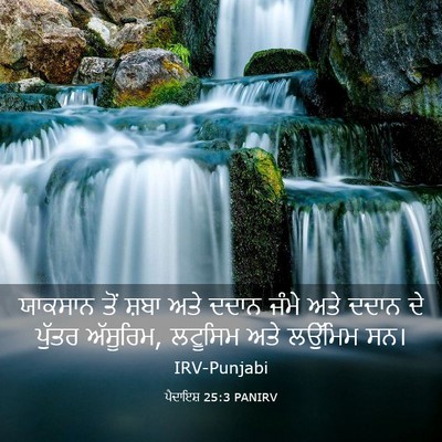 Picture 03 - ਪੈਦਾਇਸ਼ 25:3 PANIRV - ਯਾਕਸਾਨ ਤੋਂ ਸ਼ਬਾ - Bible Verse Picture