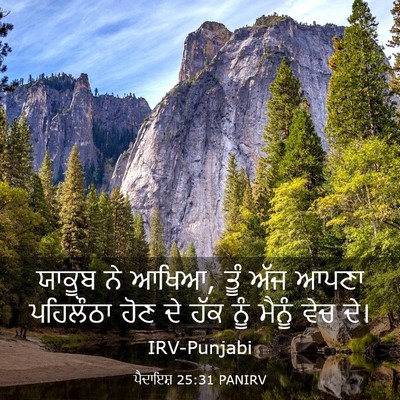 Picture 03 - ਪੈਦਾਇਸ਼ 25:31 PANIRV - ਯਾਕੂਬ ਨੇ ਆਖਿਆ, ਤੂੰ - Bible Verse Picture