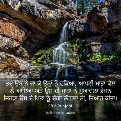 Picture 03 - ਪੈਦਾਇਸ਼ 27:14 PANIRV - ਤਦ ਉਸ ਨੇ ਜਾ ਕੇ - Bible Verse Picture