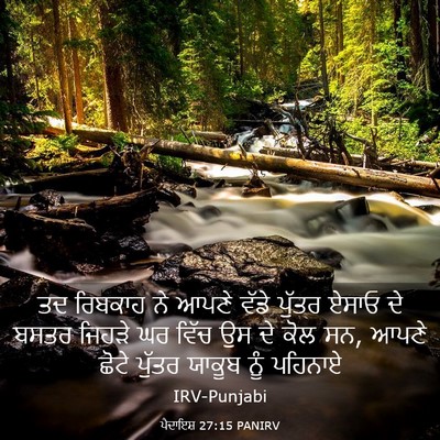 Picture 03 - ਪੈਦਾਇਸ਼ 27:15 PANIRV - ਤਦ ਰਿਬਕਾਹ ਨੇ ਆਪਣੇ - Bible Verse Picture
