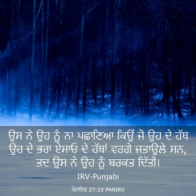 Picture 03 - ਪੈਦਾਇਸ਼ 27:23 PANIRV - ਉਸ ਨੇ ਉਹ ਨੂੰ ਨਾ - Bible Verse Picture