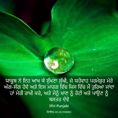 Picture 03 - ਪੈਦਾਇਸ਼ 28:20 PANIRV - ਯਾਕੂਬ ਨੇ ਇਹ ਆਖ ਕੇ - Bible Verse Picture