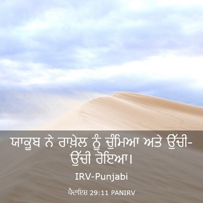 Picture 03 - ਪੈਦਾਇਸ਼ 29:11 PANIRV - ਯਾਕੂਬ ਨੇ ਰਾਖ਼ੇਲ - Bible Verse Picture