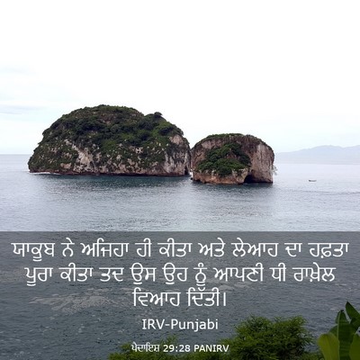 Picture 03 - ਪੈਦਾਇਸ਼ 29:28 PANIRV - ਯਾਕੂਬ ਨੇ ਅਜਿਹਾ ਹੀ - Bible Verse Picture