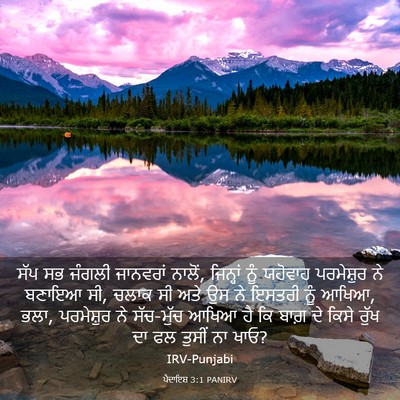 Picture 03 - ਪੈਦਾਇਸ਼ 3:1 PANIRV - ਸੱਪ ਸਭ ਜੰਗਲੀ - Bible Verse Picture