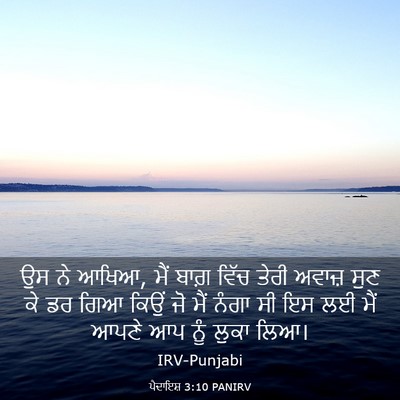 Picture 03 - ਪੈਦਾਇਸ਼ 3:10 PANIRV - ਉਸ ਨੇ ਆਖਿਆ, ਮੈਂ - Bible Verse Picture