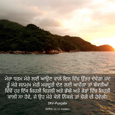 Picture 03 - ਪੈਦਾਇਸ਼ 30:33 PANIRV - ਮੇਰਾ ਧਰਮ ਮੇਰੇ ਲਈ - Bible Verse Picture