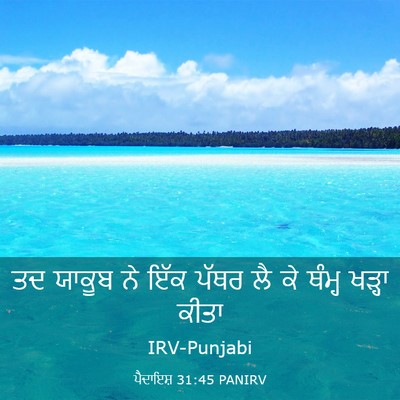 Picture 03 - ਪੈਦਾਇਸ਼ 31:45 PANIRV - ਤਦ ਯਾਕੂਬ ਨੇ ਇੱਕ - Bible Verse Picture
