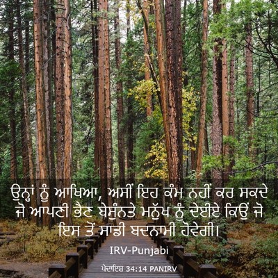 Picture 03 - ਪੈਦਾਇਸ਼ 34:14 PANIRV - ਉਨ੍ਹਾਂ ਨੂੰ ਆਖਿਆ, - Bible Verse Picture