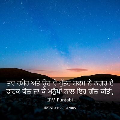 Picture 03 - ਪੈਦਾਇਸ਼ 34:20 PANIRV - ਤਦ ਹਮੋਰ ਅਤੇ ਉਹ ਦੇ - Bible Verse Picture