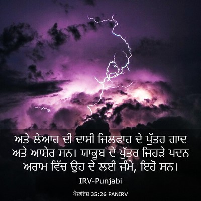 Picture 03 - ਪੈਦਾਇਸ਼ 35:26 PANIRV - ਅਤੇ ਲੇਆਹ ਦੀ ਦਾਸੀ - Bible Verse Picture