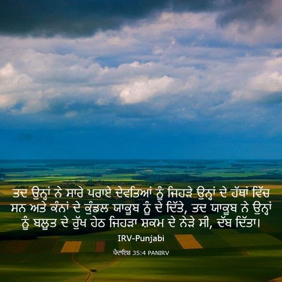 Picture 03 - ਪੈਦਾਇਸ਼ 35:4 PANIRV - ਤਦ ਉਨ੍ਹਾਂ ਨੇ ਸਾਰੇ - Bible Verse Picture