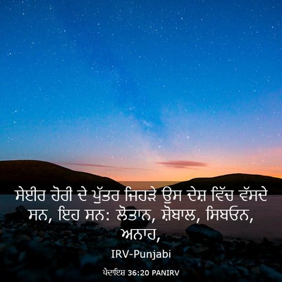 Picture 03 - ਪੈਦਾਇਸ਼ 36:20 PANIRV - ਸੇਈਰ ਹੋਰੀ ਦੇ ਪੁੱਤਰ - Bible Verse Picture