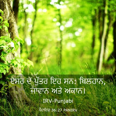 Picture 03 - ਪੈਦਾਇਸ਼ 36:27 PANIRV - ਏਸਰ ਦੇ ਪੁੱਤਰ ਇਹ ਸਨ: - Bible Verse Picture