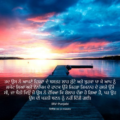Picture 03 - ਪੈਦਾਇਸ਼ 38:14 PANIRV - ਤਦ ਉਸ ਨੇ ਆਪਣੇ ਵਿਧਵਾ - Bible Verse Picture