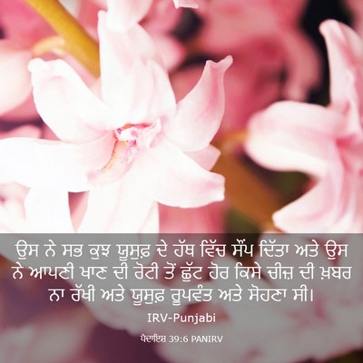 Picture 03 - ਪੈਦਾਇਸ਼ 39:6 PANIRV - ਉਸ ਨੇ ਸਭ ਕੁਝ ਯੂਸੁਫ਼ - Bible Verse Picture