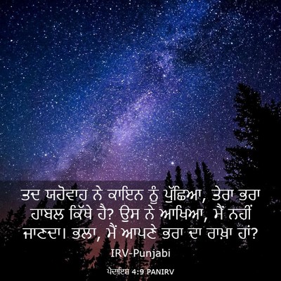 Picture 03 - ਪੈਦਾਇਸ਼ 4:9 PANIRV - ਤਦ ਯਹੋਵਾਹ ਨੇ ਕਾਇਨ - Bible Verse Picture
