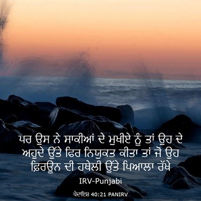 Picture 03 - ਪੈਦਾਇਸ਼ 40:21 PANIRV - ਪਰ ਉਸ ਨੇ ਸਾਕੀਆਂ ਦੇ - Bible Verse Picture