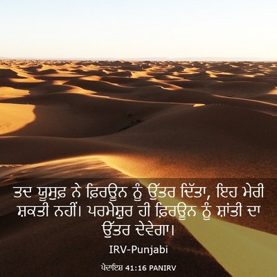 Picture 03 - ਪੈਦਾਇਸ਼ 41:16 PANIRV - ਤਦ ਯੂਸੁਫ਼ ਨੇ - Bible Verse Picture