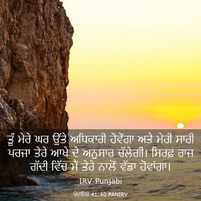 Picture 03 - ਪੈਦਾਇਸ਼ 41:40 PANIRV - ਤੂੰ ਮੇਰੇ ਘਰ ਉੱਤੇ - Bible Verse Picture