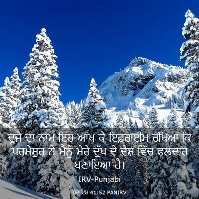 Picture 03 - ਪੈਦਾਇਸ਼ 41:52 PANIRV - ਦੂਜੇ ਦਾ ਨਾਮ ਇਹ ਆਖ - Bible Verse Picture