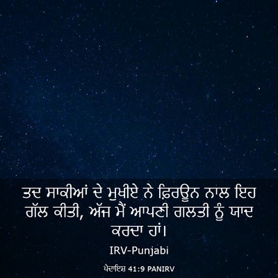 Picture 03 - ਪੈਦਾਇਸ਼ 41:9 PANIRV - ਤਦ ਸਾਕੀਆਂ ਦੇ ਮੁਖੀਏ - Bible Verse Picture