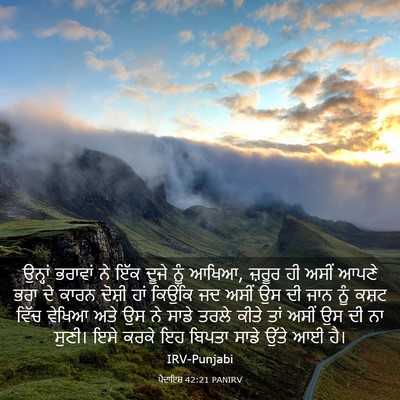 Picture 03 - ਪੈਦਾਇਸ਼ 42:21 PANIRV - ਉਨ੍ਹਾਂ ਭਰਾਵਾਂ ਨੇ - Bible Verse Picture