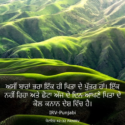 Picture 03 - ਪੈਦਾਇਸ਼ 42:32 PANIRV - ਅਸੀਂ ਬਾਰਾਂ ਭਰਾ ਇੱਕ - Bible Verse Picture