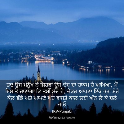 Picture 03 - ਪੈਦਾਇਸ਼ 42:33 PANIRV - ਤਦ ਉਸ ਮਨੁੱਖ ਨੇ - Bible Verse Picture