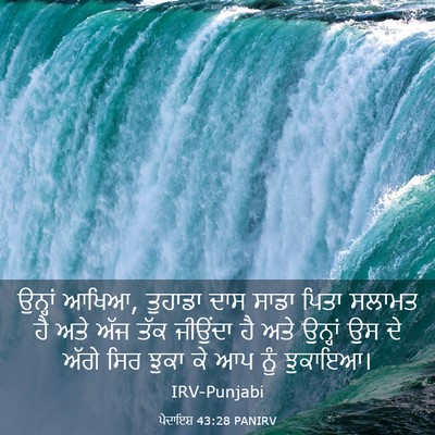Picture 03 - ਪੈਦਾਇਸ਼ 43:28 PANIRV - ਉਨ੍ਹਾਂ ਆਖਿਆ, - Bible Verse Picture