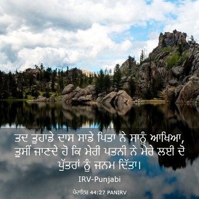 Picture 03 - ਪੈਦਾਇਸ਼ 44:27 PANIRV - ਤਦ ਤੁਹਾਡੇ ਦਾਸ ਸਾਡੇ - Bible Verse Picture