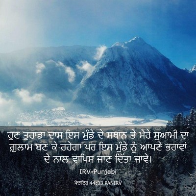 Picture 03 - ਪੈਦਾਇਸ਼ 44:33 PANIRV - ਹੁਣ ਤੁਹਾਡਾ ਦਾਸ ਇਸ - Bible Verse Picture
