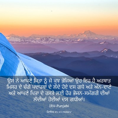 Picture 03 - ਪੈਦਾਇਸ਼ 45:23 PANIRV - ਉਸ ਨੇ ਆਪਣੇ ਪਿਤਾ ਨੂੰ - Bible Verse Picture