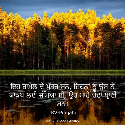 Picture 03 - ਪੈਦਾਇਸ਼ 46:22 PANIRV - ਇਹ ਰਾਖ਼ੇਲ ਦੇ ਪੁੱਤਰ - Bible Verse Picture