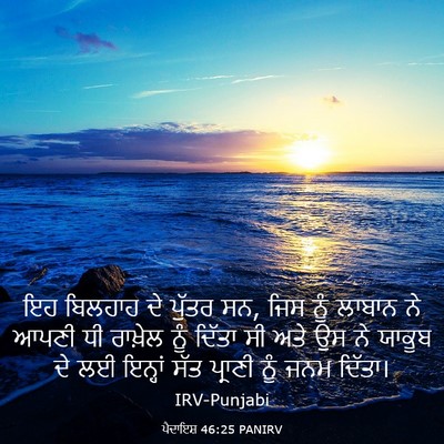 Picture 03 - ਪੈਦਾਇਸ਼ 46:25 PANIRV - ਇਹ ਬਿਲਹਾਹ ਦੇ ਪੁੱਤਰ - Bible Verse Picture
