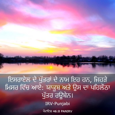 Picture 03 - ਪੈਦਾਇਸ਼ 46:8 PANIRV - ਇਸਰਾਏਲ ਦੇ ਪੁੱਤਰਾਂ - Bible Verse Picture