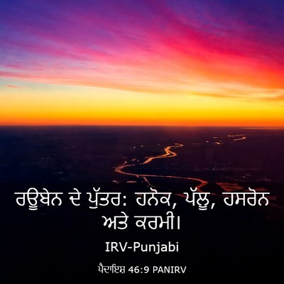 Picture 03 - ਪੈਦਾਇਸ਼ 46:9 PANIRV - ਰਊਬੇਨ ਦੇ ਪੁੱਤਰ: - Bible Verse Picture