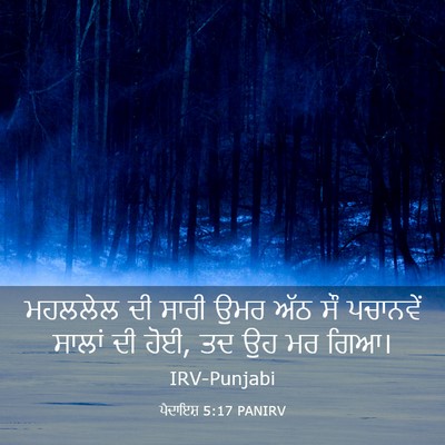 Picture 03 - ਪੈਦਾਇਸ਼ 5:17 PANIRV - ਮਹਲਲੇਲ ਦੀ ਸਾਰੀ ਉਮਰ - Bible Verse Picture