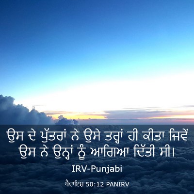 Picture 03 - ਪੈਦਾਇਸ਼ 50:12 PANIRV - ਉਸ ਦੇ ਪੁੱਤਰਾਂ ਨੇ - Bible Verse Picture