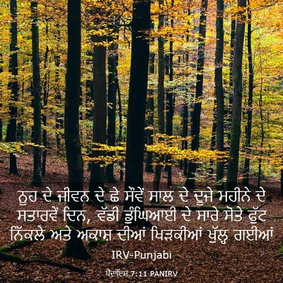 Picture 03 - ਪੈਦਾਇਸ਼ 7:11 PANIRV - ਨੂਹ ਦੇ ਜੀਵਨ ਦੇ ਛੇ - Bible Verse Picture