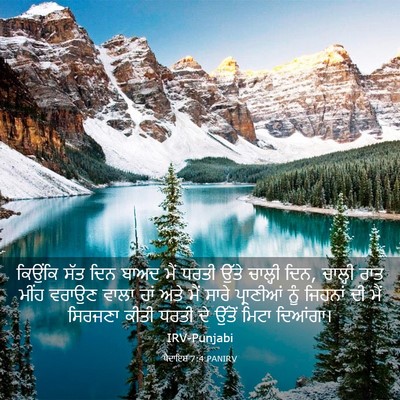 Picture 03 - ਪੈਦਾਇਸ਼ 7:4 PANIRV - ਕਿਉਂਕਿ ਸੱਤ ਦਿਨ - Bible Verse Picture