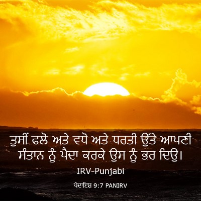Picture 03 - ਪੈਦਾਇਸ਼ 9:7 PANIRV - ਤੁਸੀਂ ਫਲੋ ਅਤੇ ਵਧੋ - Bible Verse Picture