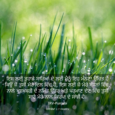Picture 03 - ਫਿਲਿੱਪੀਆਂ 1:7 PANIRV - ਇਸ ਲਈ ਤੁਹਾਡੇ - Bible Verse Picture