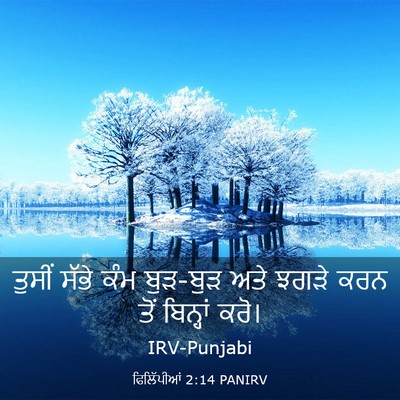 Picture 03 - ਫਿਲਿੱਪੀਆਂ 2:14 PANIRV - ਤੁਸੀਂ ਸੱਭੇ ਕੰਮ - Bible Verse Picture