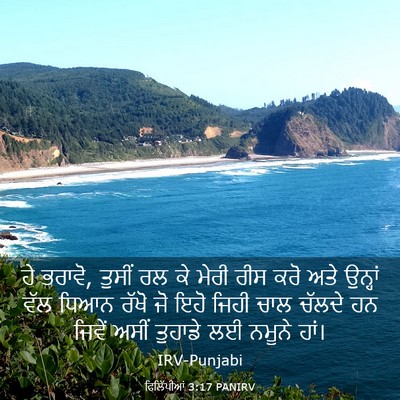 Picture 03 - ਫਿਲਿੱਪੀਆਂ 3:17 PANIRV - ਹੇ ਭਰਾਵੋ, ਤੁਸੀਂ ਰਲ - Bible Verse Picture