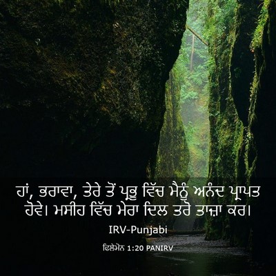 Picture 03 - ਫਿਲੇਮੋਨ 1:20 PANIRV - ਹਾਂ, ਭਰਾਵਾ, ਤੇਰੇ - Bible Verse Picture