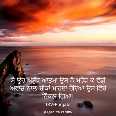 Picture 03 - ਮਰਕੁਸ 1:26 PANIRV - ਸੋ ਉਹ ਅਸ਼ੁੱਧ ਆਤਮਾ - Bible Verse Picture
